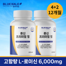 블루케일 류신 프리미엄 정 6000mg 고함량 근육 단백질 타블렛 아미노산, 4통
