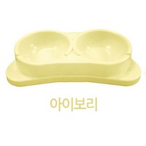 아이보리 경사 각도 2구 웰시코기밥그릇 애완동물밥그릇 개밥통, 1개