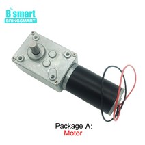 웜기어 감속기 모터 Bringsmart DC 24v 웜 기어드 모터 1.6-70kg.cm 높은 토크 D 샤프트 12v 7-470rpm 회전, 07 12v 260rpm_03 Package E