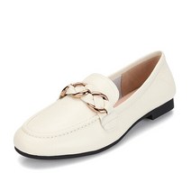 BABARA 양가죽 베이직 골드체인 여성로퍼 1.5cm_BBG140IV