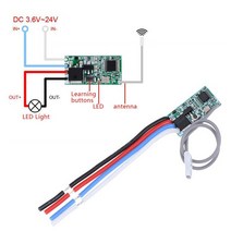 1pc diy 433 mhz 1ch rf 릴레이 수신기 범용 무선 원격 제어 스위치 마이크로 모듈 led 조명 컨트롤러 dc 3.6v-24v, a