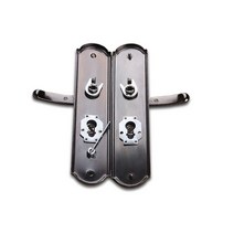 모티스락 보안 문 손잡이 입구 레버 스테인레스 스틸 가정용 내부 교체 잠금 패널 회의실 아파트 쌍, 01 Beige, 01 TYPE1