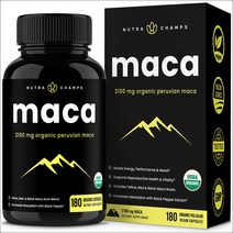NutraChamps 마카 뿌리 추출물 2100mg x 180 비건 캡슐, 1개, 기본