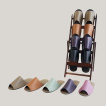 깃샵 가죽 실내화 룸슈즈 호텔 거실 실내용 쿠션 슬리퍼, 04 퍼플/블랙