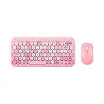 앱코 TKL 멀티 컬러 육각키캡 무선 미니 키보드 마우스 세트, WKM620, 핑크