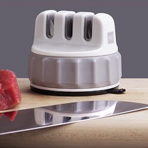 자이로 주방 수동 3단 칼갈이 칼연마기 칼가리 나이프 가위 부엌칼 샤프너 연마기 그라인더 갈기 갈이 가는 기계 흡착고정식, 화이트, 1개