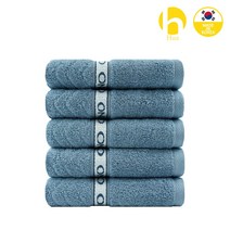 HUA 데일리 소프트 세면타올 수건 코마사 30수 120g 5매 국내산 프리미엄타올 수건, 모던 블루 5매