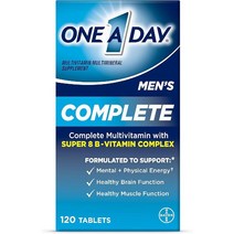 이지몰 ONE A DAY 건강한 뇌 기능과 신체 에너지를 지원하는 비타민 C D E 및 아연과 B가 함유된 성인 종합 보충제 120카운트 4개월분 No.96143, 기본