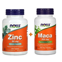 [나우푸드 2종세트] 아연 50mg 250정 타블렛+마카 500mg 100정 베지캡슐