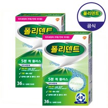 폴리덴트 5분 퀵 의치 세정제 36정x2박스, 2개