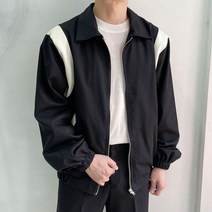 라운지21 남자 데일리 라인 배색 스타디움 자켓