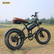 전기자전거 전기자전거렌탈 전기 자전거 복고풍 EBIKE 20*4.0 인치 48V 배터리 크로스 컨트리 오토바이, 02 Black, 01 500W13Ah