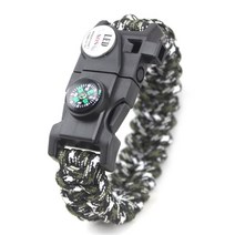 새로운 야외 우산 로프 짠 팔찌 스포츠 생존 LED 신호 Lampo는 팔찌를 찾고 있습니다., 육군 녹색 흑백 위장