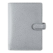 Filofax Finsbury 오거나이저 미니 사이즈 슬레이트 그레이 - 전통적인 그레인 가죽 5링 주간 캘린더 다이어리 다국어 2023 (C029508-23)