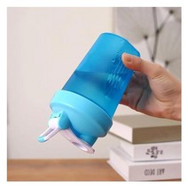 CooGoo 단백질 파우더 쉐이커 병 운동 전 쉐이크 스무디 BPA 프리 및 거품기 볼 400ml 컵 (473.2ml(16온스)-400ML-1BTL 블루 홀오버), Blue Whole Over