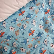 아이보리아이 베이비순면 샤크이불90x100, 블루이불