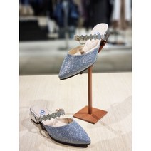 GOCCE 고세 3센치 반짝이 큐빅등밴드 스틸레토 슬리퍼 GEO3S080 블루