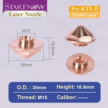 Startnow 파이버 레이저 커팅 노즐 Precitec SP 시리즈 용 단일 이중층 HANS 머신 부품 Dia28mm, 06 Pre-KTX-D_06 1.6