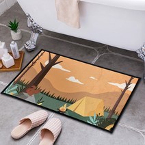 DAYA 감성 발매트 가을캠핑 욕실 주방 화장실 발매트 현관 러그 국내생산 (친환경)베란다매트 발코니매트 욕실발매트 현관발판 화장실발매트 주방발매트, 본상품
