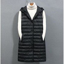 여성 롱후드 경량패딩 패딩조끼 오리털패딩 2컬러 택1