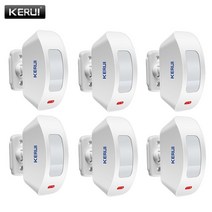 경보기 KERUI-무선 커튼 적외선 감지기 창 PIR 모션 센서 433MHz 무선 GSM PSTN 홈 보안 경보 시스템, CHINA_6pcs