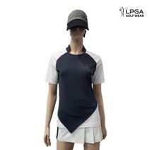 LPGA 골프 웨어 여성 여름 냉감 변형넥 반팔 티셔츠 L212TS511P