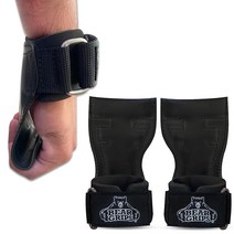 Bear Grips 역도용 손목 스트랩 역도용 대체 리프팅 스트랩 우수한 데드리프트 스트랩 역도 덤벨 바벨 푸시 앤 풀 무브먼트용 그립, Elite Black