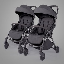 연년생 쌍둥이 유모차 휴대용 2인용 육아 다기능 트윈 0-3 세 아기 분리형 경량 접는, 회색