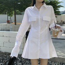 루나글램 데일리 미니 와이셔츠 원피스