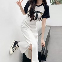 여성용 미디 원피스슬림한 실루엣무릎까지 길어서 슬림해 보여요