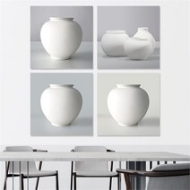 셀러허브 부자되는 달항아리 백자 도자기 액자 4종 6호 32x32cm, 2번／프레임액자(샴페인골드)