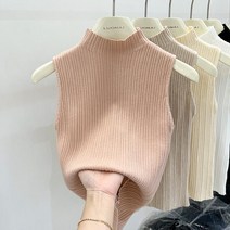 프렌치 디자인감각 보이핏 볼륨 아이스 쿨러 민소매 이너니트 2023 슬림핏 시크 상의