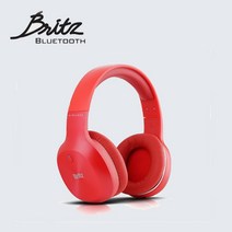 브리츠 유무선 W800BT QPLUS 블루투스 헤드폰, 레드