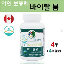바이탈붐 아연 글루콘산아연 zinc 보충제 난백 단백질 난단백 로얄제리 인삼 호손베리 분말 효능 남성 여자 영양제 캐나다, 2+2 / 총4개, 60캡슐