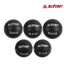 STAR 메디슨볼 블랙 1kg~5kg 메디신볼 재활운동 복근, 3kg