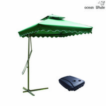 Ocean Whale 초대형 가든 사각 파라솔 + 물통 받침대 세트, 아이보리+물통 받침대