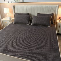 라텍스 돗자리 베개커버 세트 A라인 침대 쿨링 돗자리 여름 세탁기 가능 비보뉴 I933K496, 다크 그레이