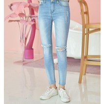 (GBM) 데일리 데미지 컷팅 워싱팬츠 (연청)