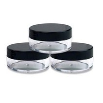 플라스틱 용기 100pcs 2g 3g 5g 10g 15g 20g 빈 플라스틱 화장품 크림 항아리 투명 샘플 메이크업 냄비 아이 섀도우 립 밤 용기, 검은 뚜껑