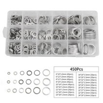 개스킷 와셔 알루미늄 플랫 메탈 모듬 씰링 링 세트 M6 M8 M10 M12 M14 450 개 280 200 개251479, 450pcs