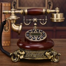북유럽 옛날 유선 전화기 엔틱 클래식 다이얼 빈티지 인테리어 집 전화기, F 발신자표시 기계식벨