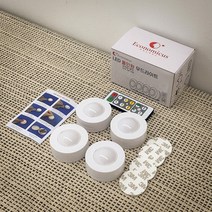 이코노미쿠스 LED 무선 붙이는 간접 조명 전등 수면등 오로라, 본품 (4개입) + 듀라셀 AAA건전지 12개