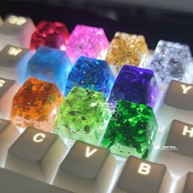 1pc 수제 수지 Keycaps 주문 기계적인 키보드 다색 금박 Keycap 개인화 된 빨강 녹색 파란 자주색 분홍색 KeyCap, 6.25U Space bar