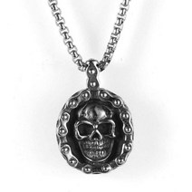 Dragon 스테인레스 스틸 보석 남성 목걸이 펑크 자동차 체인 해골 티타늄 펜던트 그림과 같이