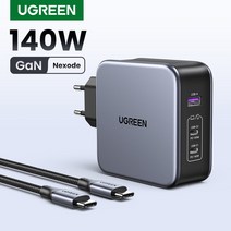UGREEN GaN 고속 충전기 140W USB C 타입 PD3.1 맥북용 아이폰 샤오미 태블릿용 빠른 충전 4.0 3.0, 1.140W EU Plug Bundles