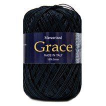 [니뜨] 그레이스실 (Grace)(70g) (10+1) + 뜨개실무료도안증정, 732(블랙)