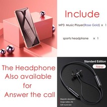 BTSMONE 새 버전 MP3 음악 플레이어 지원 시끄러운 스피커 및 내장형 16GB HiFi 휴대용 워크맨FM라디오 포함, RoseGoldwithEarphone, 협력사, 8GB