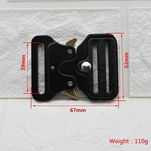 1pc 25-50mm 합금 릴리스 버클 야외 전술 벨트 스트랩 웨빙 조정 버클 diy 의류 액세서리 yk032 리폼 수선, 블랙-39mm