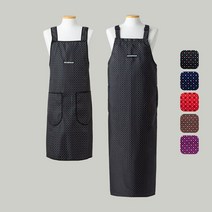로사홈 방수 식당 주방 업소용 땡땡이 도트 방수 앞치마 롱(2 size), 검정, 대