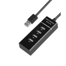 DFMEI 4- 포트 USB2.0 허브 4ports hub2.0 divisor one 드래그 4 포트 USB 허브 라이트 허브, 검은 색